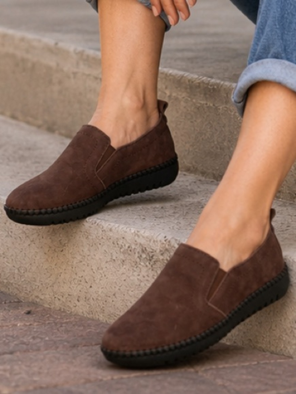 Bernie Mev New York Brown Suede Slip On Comfort Shoes EU 37 (US 6.5-7) NWT